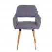 2x chaise de salle à manger HWC-D87 II, fauteuil, style rétro années 50 - tissu, gris foncé