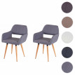 2x chaise de salle à manger HWC-D87 II, fauteuil, style rétro années 50 - tissu, gris foncé
