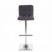 2x tabouret de bar Kavala, chaise bar/comptoir, avec dossier - tissu gris, pied en acier chromé
