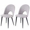 2x chaises de salle à manger HWC-D73, fauteuil, tissu - gris