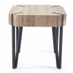 Table basse de salon Kos T574, certifié FSC, 52x50x50cm - chêne sauvage, pieds foncés en métal