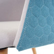 2x chaise de séjour/salle à manger HWC-D71, design rétro, accoudoirs, tissu - couleur turquoise-gris clair