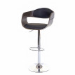 Tabouret de bar HWC-A47, chaise de bar, bois courbé, design rétro - gris, similicuir noir
