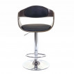 Tabouret de bar HWC-A47, chaise de bar, bois courbé, design rétro - gris, similicuir noir