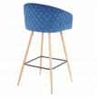 2x tabouret de bar HWC-D72, chaise bar/comptoir, avec dossier, tissu - velours, couleur pétrole