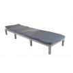 Chaise longue HWC-A51, en polyrotin, transat de jardin - Basic gris, matelas gris foncé