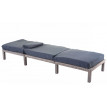 Chaise longue HWC-A51, en polyrotin, transat de jardin - Premium gris, coussin gris foncé