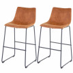2x tabouret de bar HWC-D70, chaise bar/comptoir, tissu - style vintage, imitation de daim