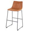 2x tabouret de bar HWC-D70, chaise bar/comptoir, tissu - style vintage, imitation de daim