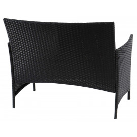 Banc de jardin Halden en polyrotin - anthracite, coussin anthracite