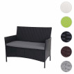 Banc de jardin Halden en polyrotin - anthracite, coussin anthracite