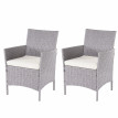 2x fauteuil de jardin Halden en polyrotin - gris, coussin couleur crème