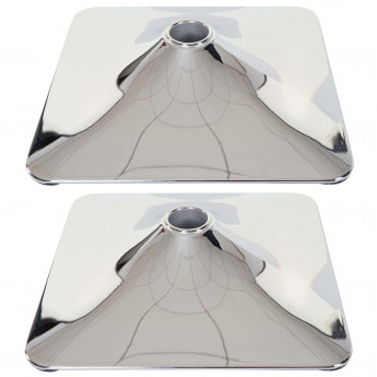 2x plateau de sol pour tabouret de bar, chaise pivotante de salle à manger, rectangulaire, chrome - Ø 37,5cm