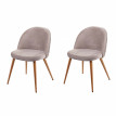 2x chaise de salle à manger HWC-D53, fauteuil, style rétro années 50, en velours - gris-brun
