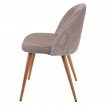 2x chaise de salle à manger HWC-D53, fauteuil, style rétro années 50, en velours - gris-brun