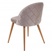 2x chaise de salle à manger HWC-D53, fauteuil, style rétro années 50, en velours - gris-brun