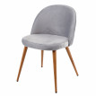2x chaise de salle à manger HWC-D53, fauteuil, style rétro années 50, en velours - gris clair