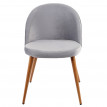 2x chaise de salle à manger HWC-D53, fauteuil, style rétro années 50, en velours - gris clair