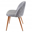 2x chaise de salle à manger HWC-D53, fauteuil, style rétro années 50, en velours - gris clair
