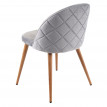 2x chaise de salle à manger HWC-D53, fauteuil, style rétro années 50, en velours - gris clair