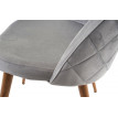 2x chaise de salle à manger HWC-D53, fauteuil, style rétro années 50, en velours - gris clair