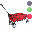 Chariot pliable HWC-E38, charette à bras, charette de jardin - sans toit/poche arrière, rouge