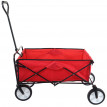 Chariot pliable HWC-E38, charette à bras, charette de jardin - sans toit/poche arrière, rouge