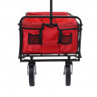 Chariot pliable HWC-E38, charette à bras, charette de jardin - sans toit/poche arrière, rouge