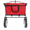 Chariot pliable HWC-E38, charette à bras, charette de jardin - sans toit/poche arrière, rouge