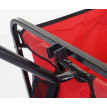 Chariot pliable HWC-E38, charette à bras, charette de jardin - sans toit/poche arrière, rouge