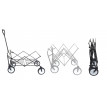 Chariot pliable HWC-E38, charette à bras, charette de jardin - sans toit/poche arrière, rouge