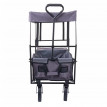 Chariot pliable HWC-E38, charette à bras, charette de jardin - avec toit et poche arrière, gris