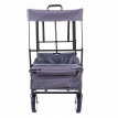 Chariot pliable HWC-E38, charette à bras, charette de jardin - avec toit et poche arrière, gris
