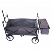Chariot pliable HWC-E38, charette à bras, charette de jardin - avec toit et poche arrière, gris