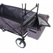 Chariot pliable HWC-E38, charette à bras, charette de jardin - avec toit et poche arrière, gris