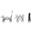 Chariot pliable HWC-E38, charette à bras, charette de jardin - avec toit et poche arrière, gris