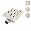 Drain de douche HWC-D95c, Écoulement de sol, siphon, salle de bain, acier affiné - 20x20cm