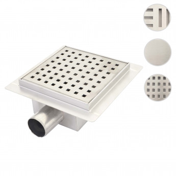 Drain de douche HWC-D95c, Écoulement de sol, siphon, salle de bain, acier affiné - 20x20cm