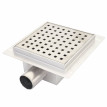 Drain de douche HWC-D95c, Écoulement de sol, siphon, salle de bain, acier affiné - 20x20cm
