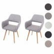 2x chaise de salle à manger HWC-D87, fauteuil, style rétro années 50 - simillicuir, beige, pieds clairs
