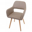 2x chaise de salle à manger HWC-D87, fauteuil, style rétro années 50 - simillicuir, beige, pieds clairs