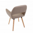 2x chaise de salle à manger HWC-D87, fauteuil, style rétro années 50 - simillicuir, beige, pieds clairs