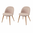 2x chaise de salle à manger HWC-D53, fauteuil, style rétro années 50, en tissu - beige