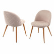 2x chaise de salle à manger HWC-D53, fauteuil, style rétro années 50, en tissu - beige