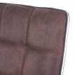 2x chaise de salle à manger HWC-C41, oscillant, pied en métal brossé, tissu - vintage marron foncé