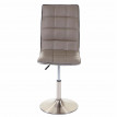 2x chaise de salle à manger HWC-C41, réglable en hauteur, pied en métal brossé, similicuir - couleur taupe