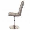 2x chaise de salle à manger HWC-C41, réglable en hauteur, pied en métal brossé, similicuir - couleur taupe
