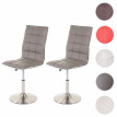 2x chaise de salle à manger HWC-C41, réglable en hauteur, pied en métal brossé, similicuir - couleur taupe