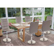 2x chaise de salle à manger HWC-C41, réglable en hauteur, pied en métal brossé, similicuir - couleur taupe