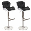2x Tabouret de bar HWC-A92, chaise bar/comptoir - anthracite, pied à disque en métal brossé